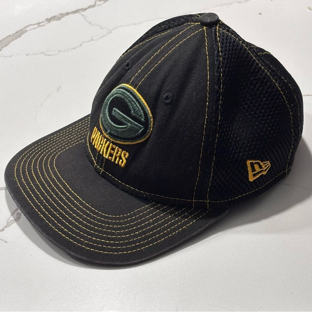 New Era Kids Black and Gold Packers Cap Youth Black Green Boys Girls